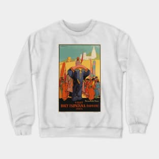 Visit Holy Isipatana, India - Vintage Travel Poster Crewneck Sweatshirt